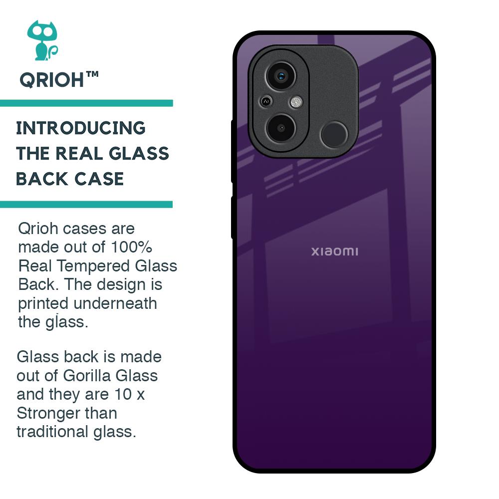 Dark Purple Glass Case for Redmi 12C