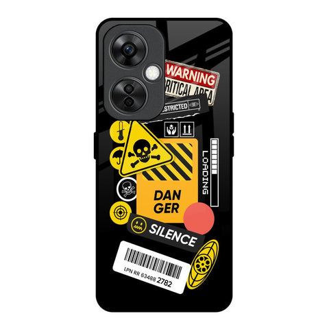 Danger Signs OnePlus Nord CE 3 Lite 5G Glass Back Cover Online