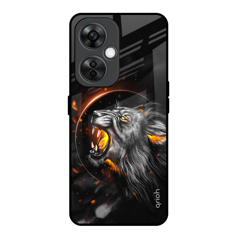Aggressive Lion OnePlus Nord CE 3 Lite 5G Glass Back Cover Online