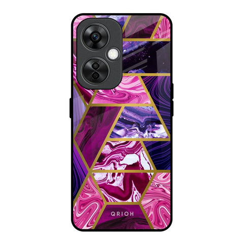 Electroplated Geometric Marble OnePlus Nord CE 3 Lite 5G Glass Back Cover Online