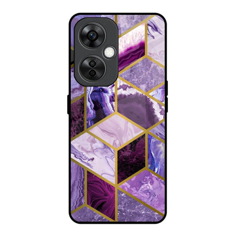 Purple Rhombus Marble OnePlus Nord CE 3 Lite 5G Glass Back Cover Online