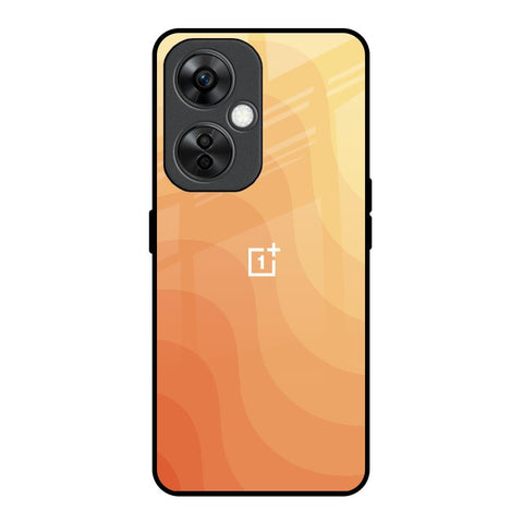 Orange Curve Pattern OnePlus Nord CE 3 Lite 5G Glass Back Cover Online
