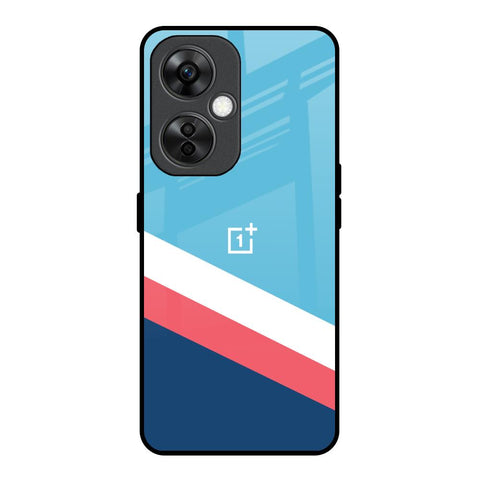 Pink & White Stripes OnePlus Nord CE 3 Lite 5G Glass Back Cover Online