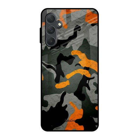 Camouflage Orange Samsung Galaxy M54 5G Glass Back Cover Online