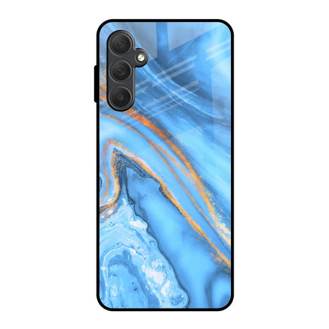 Vibrant Blue Marble Samsung Galaxy M54 5G Glass Back Cover Online