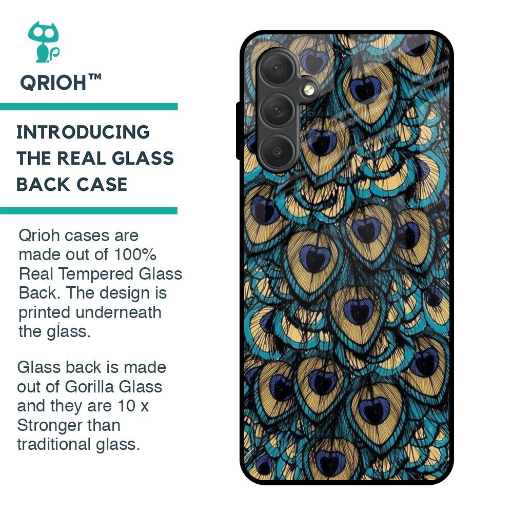 Peacock Feathers Glass case for Samsung Galaxy M54 5G
