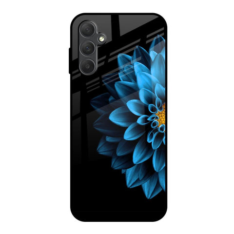 Half Blue Flower Samsung Galaxy M14 5G Glass Back Cover Online