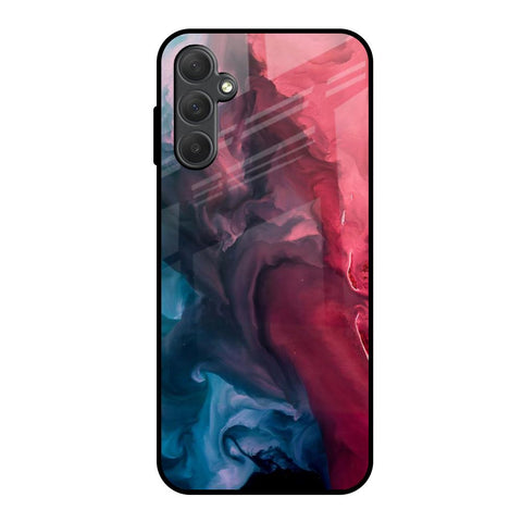 Blue & Red Smoke Samsung Galaxy M14 5G Glass Back Cover Online