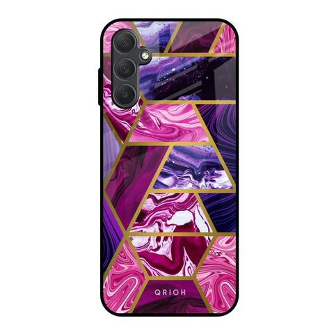 Electroplated Geometric Marble Samsung Galaxy M14 5G Glass Back Cover Online