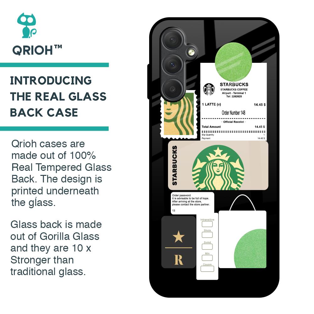 Coffee Latte Glass Case for Samsung Galaxy M14 5G