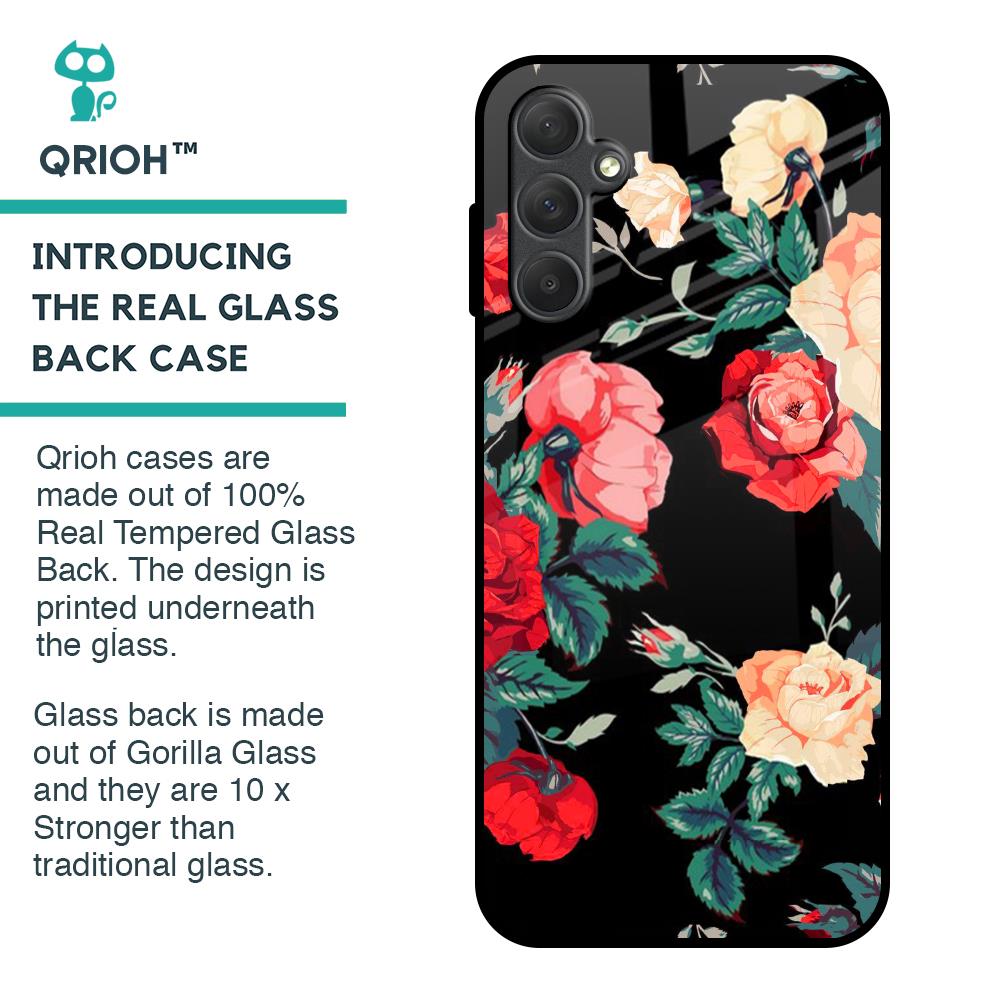 Floral Bunch Glass Case For Samsung Galaxy M14 5G