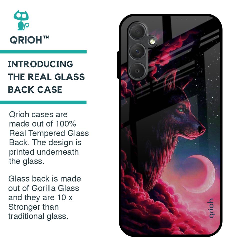 Moon Wolf Glass Case for Samsung Galaxy M14 5G