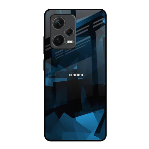 Polygonal Blue Box Redmi Note 12 Pro Plus 5G Glass Back Cover Online