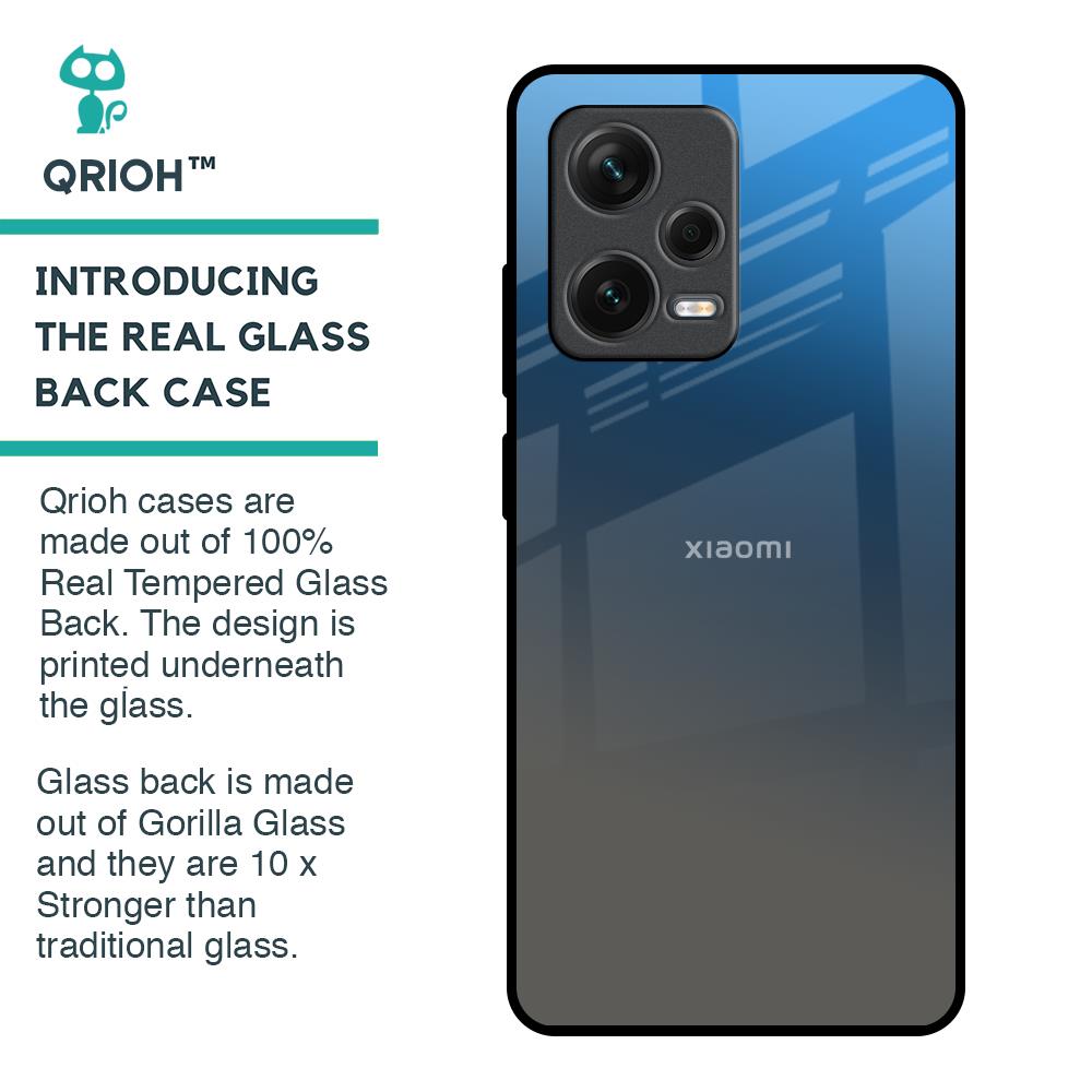 Blue Grey Ombre Glass Case for Redmi Note 12 Pro Plus 5G