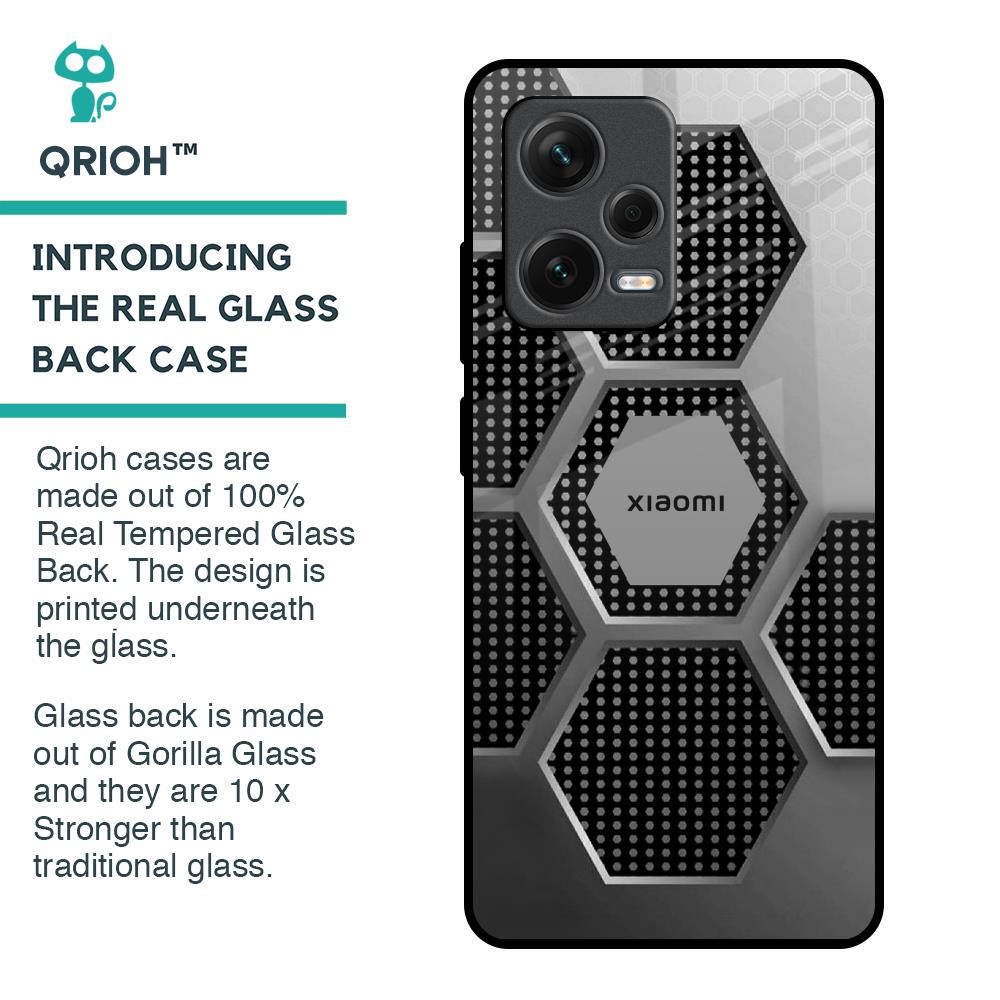 Hexagon Style Glass Case For Redmi Note 12 Pro Plus 5G