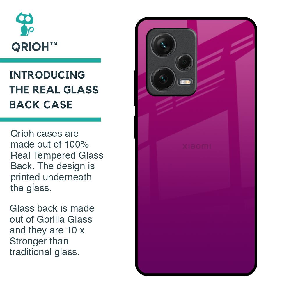 Magenta Gradient Glass Case For Redmi Note 12 Pro Plus 5G