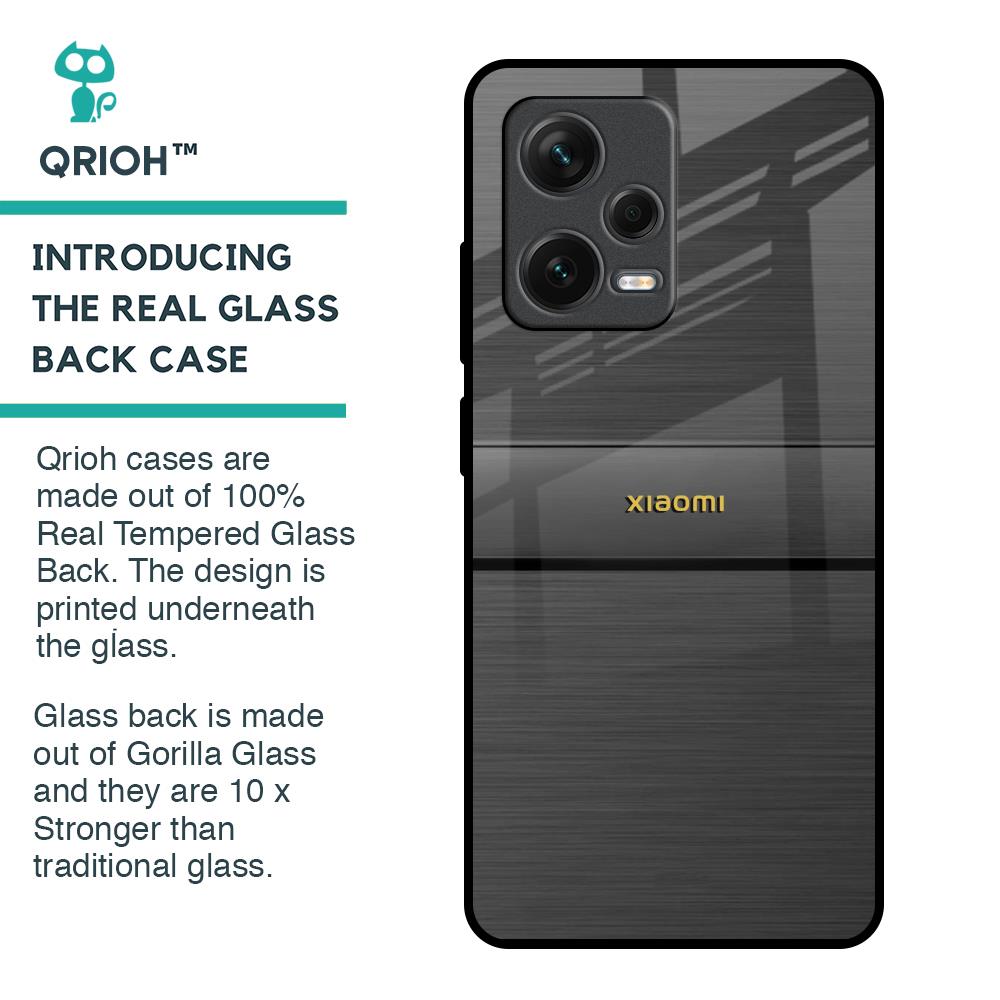 Grey Metallic Glass Case For Redmi Note 12 Pro Plus 5G