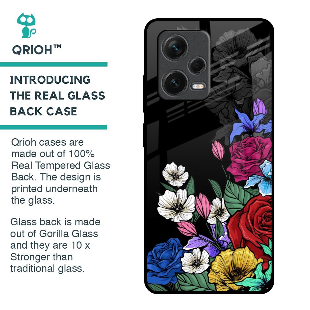 Rose Flower Bunch Art Glass Case for Redmi Note 12 Pro 5G
