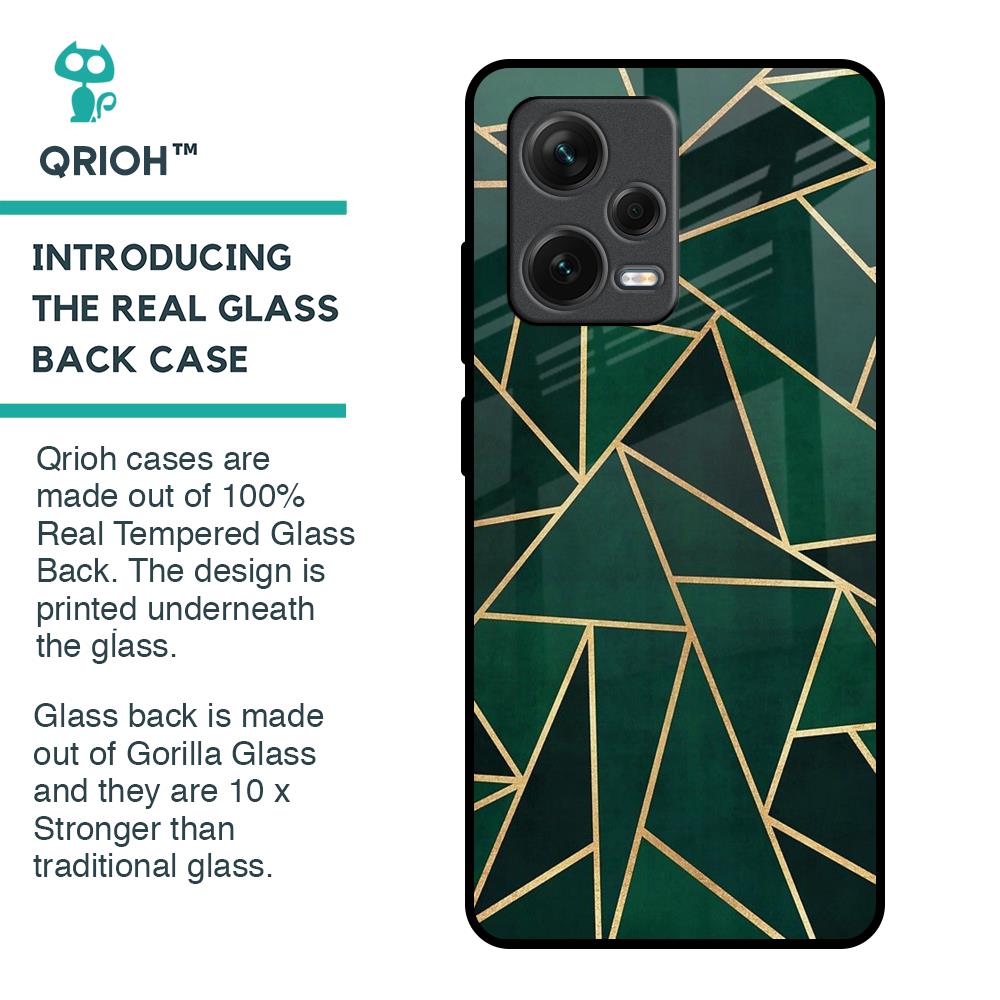 Abstract Green Glass Case For Redmi Note 12 Pro 5G