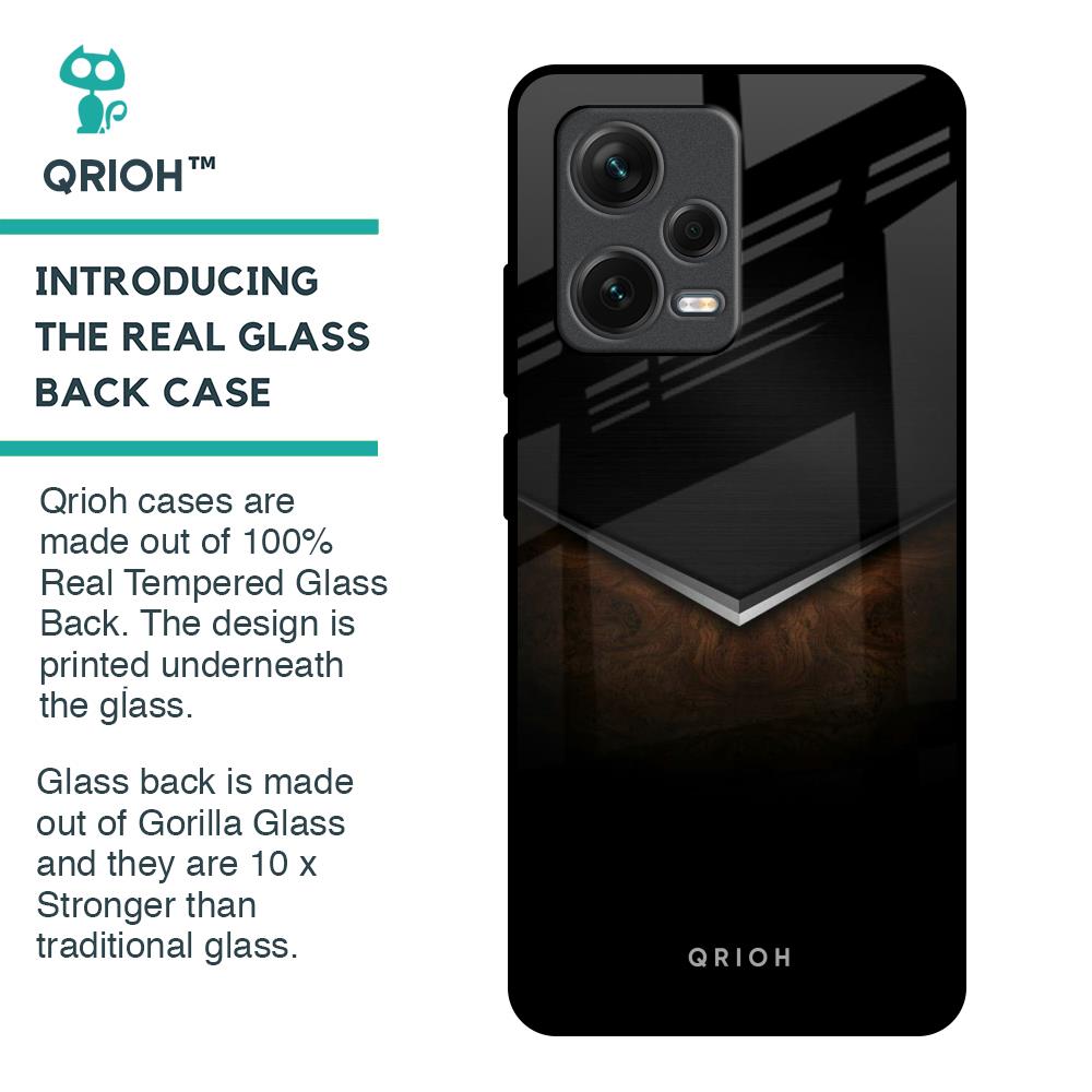 Dark Walnut Glass Case for Redmi Note 12 Pro 5G