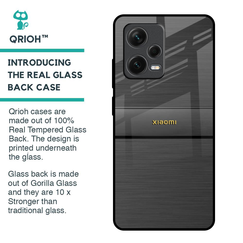 Grey Metallic Glass Case For Redmi Note 12 Pro 5G