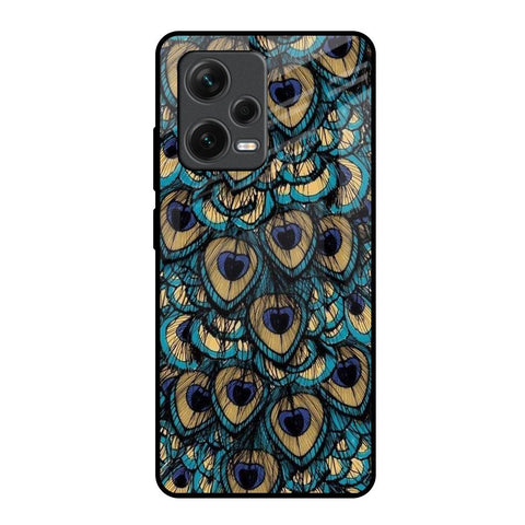 Peacock Feathers Redmi Note 12 Pro 5G Glass Cases & Covers Online