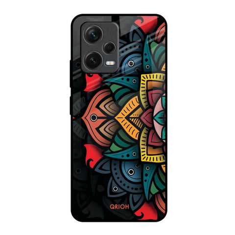 Retro Gorgeous Flower Redmi Note 12 5G Glass Back Cover Online