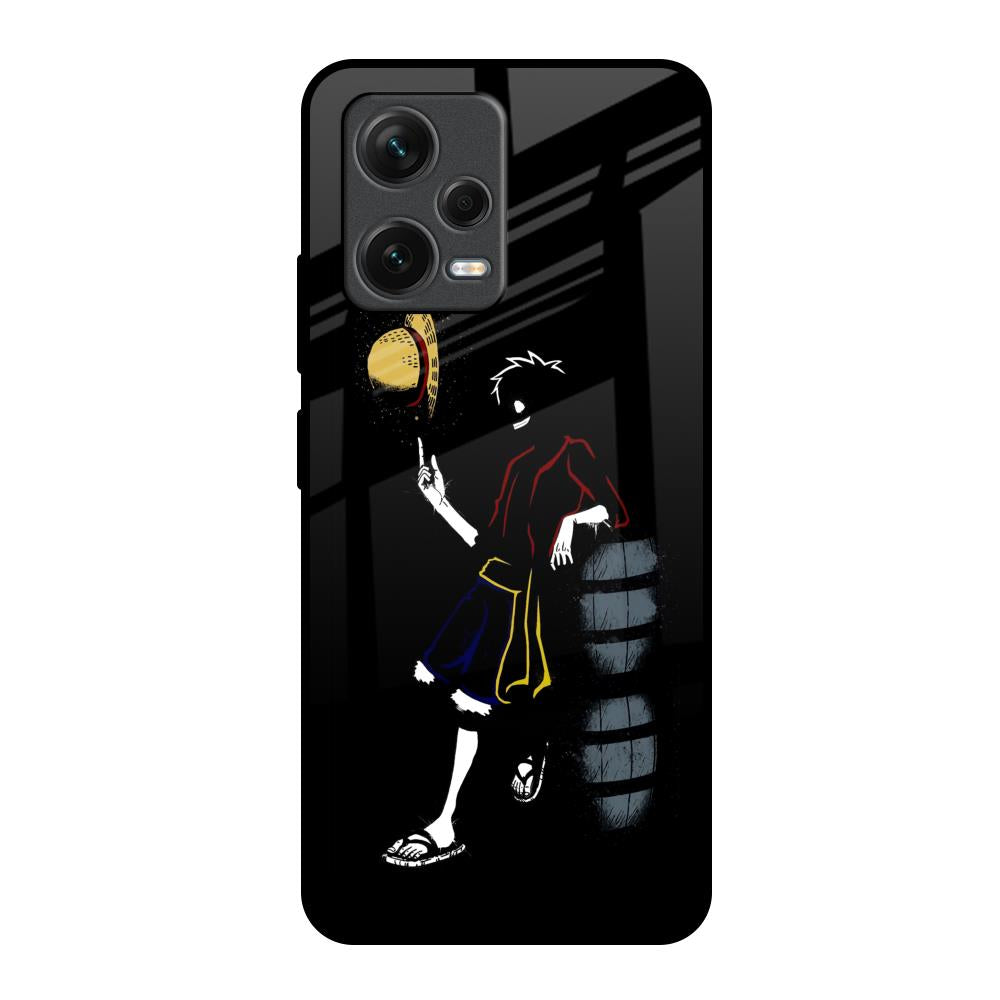 Luffy Line Art Redmi Note 12 5G Glass Back Cover Online