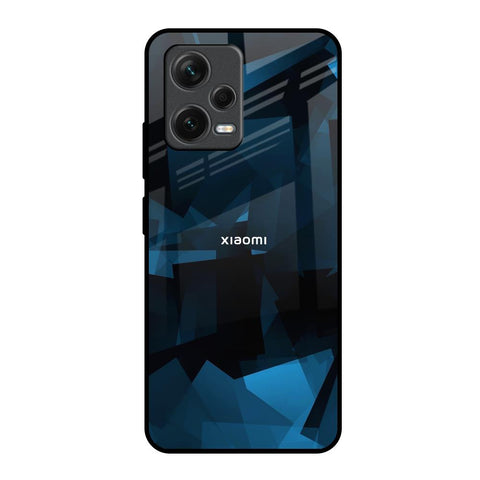 Polygonal Blue Box Redmi Note 12 5G Glass Back Cover Online