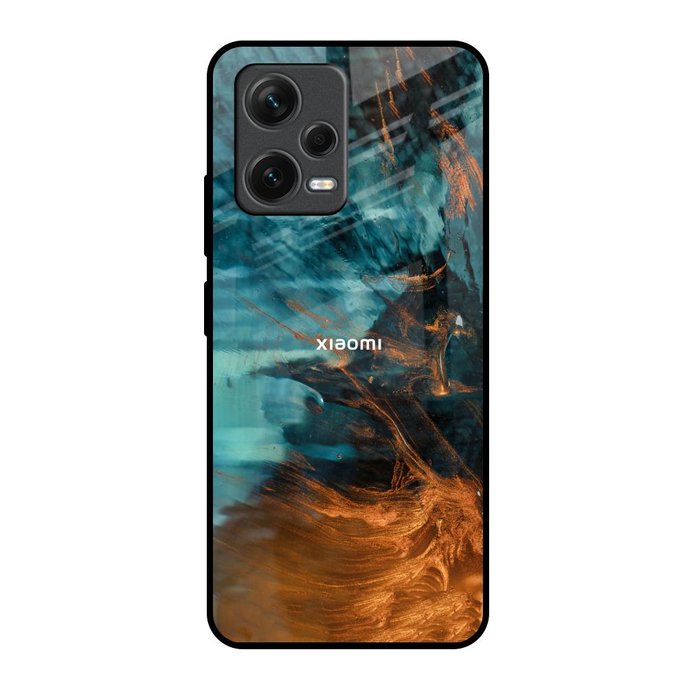 Golden Splash Redmi Note 12 5G Glass Back Cover Online