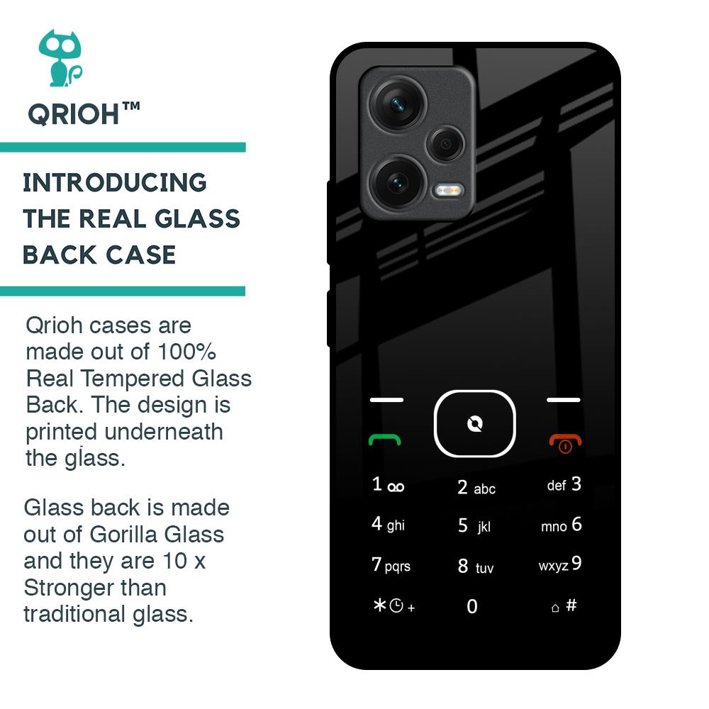Classic Keypad Pattern Glass Case for Redmi Note 12 5G