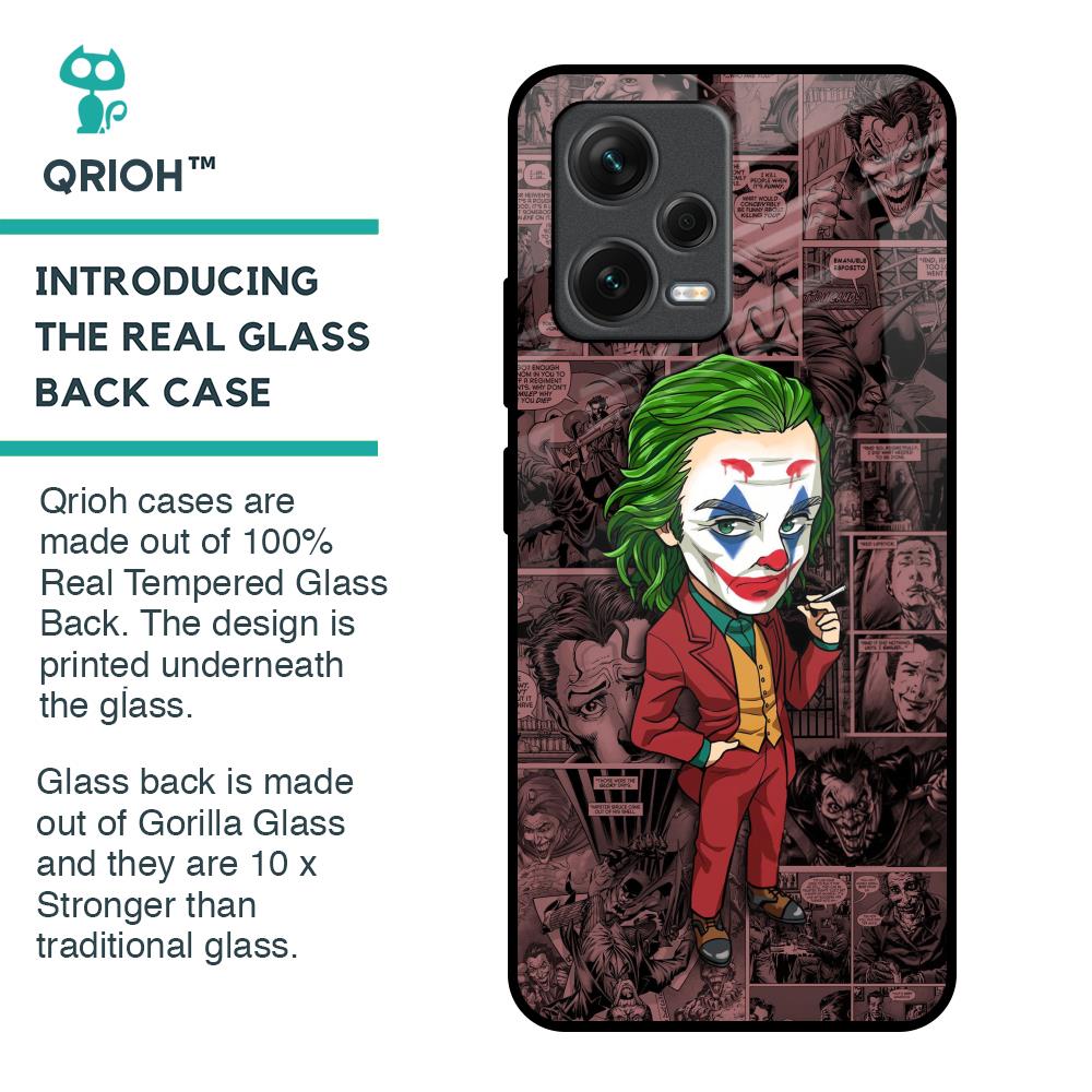 Joker Cartoon Glass Case for Redmi Note 12 5G