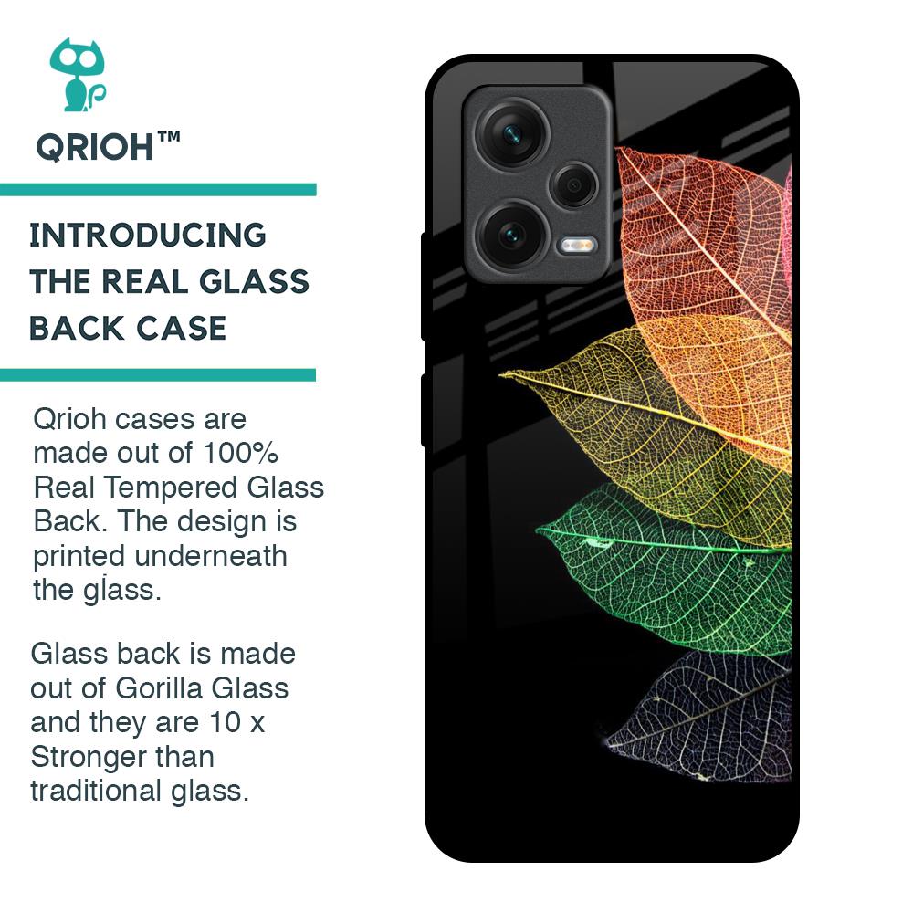 Colorful Leaves Glass Case for Redmi Note 12 5G