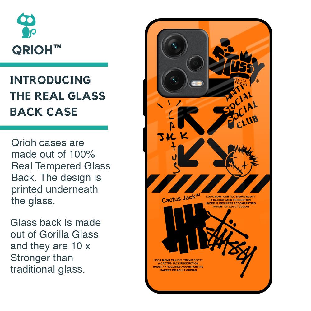 Anti Social Club Glass Case for Redmi Note 12 5G