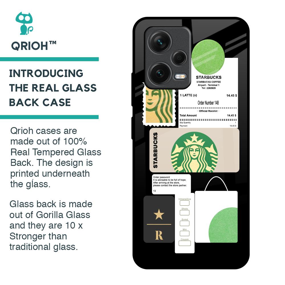 Coffee Latte Glass Case for Redmi Note 12 5G