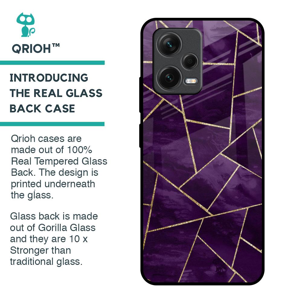 Geometric Purple Glass Case For Redmi Note 12 5G