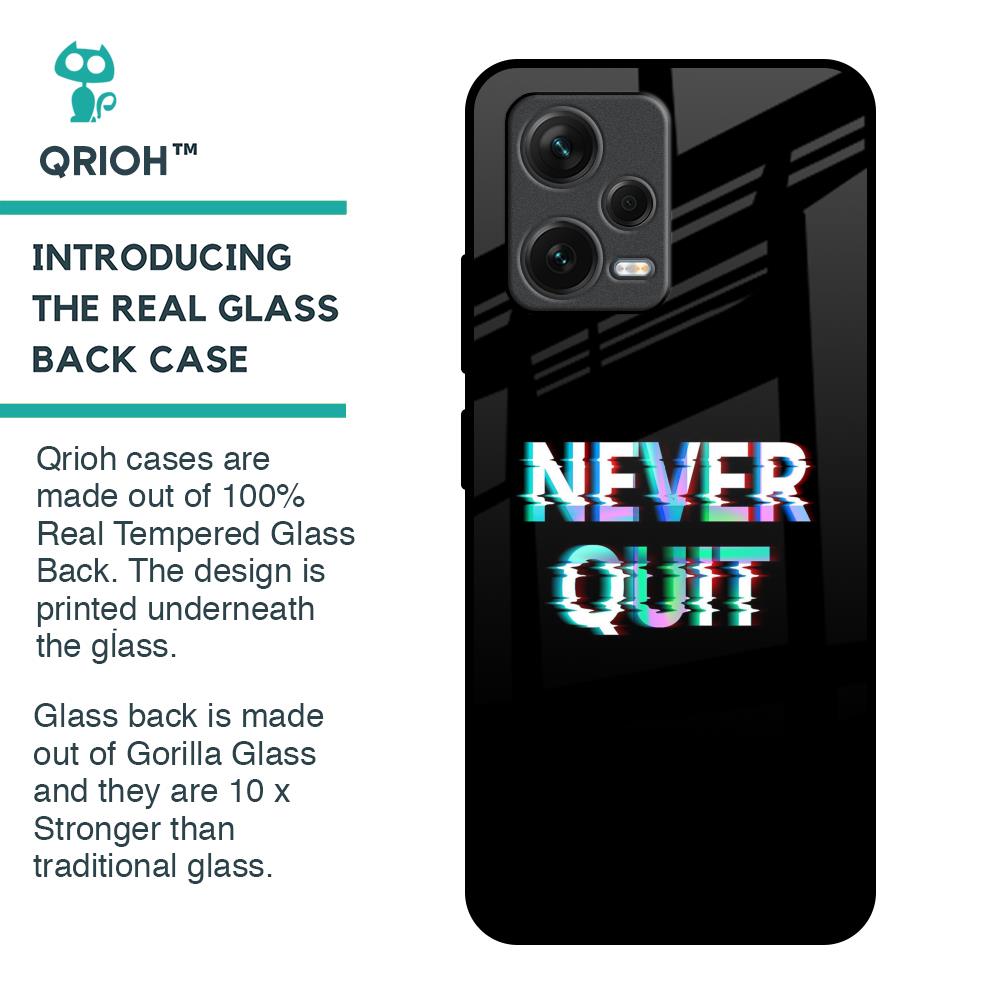 Never Quit Glass Case For Redmi Note 12 5G
