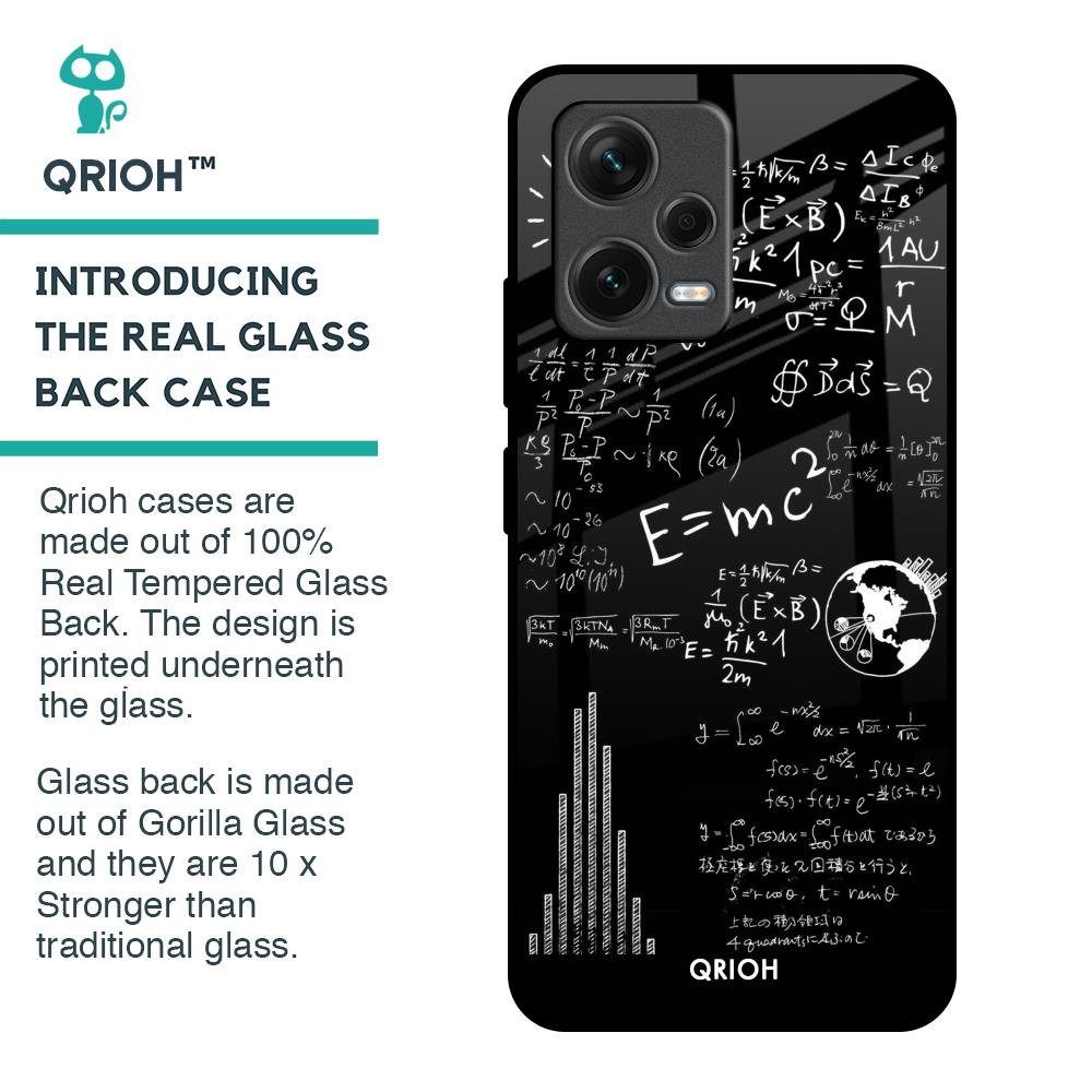 Funny Math Glass Case for Redmi Note 12 5G