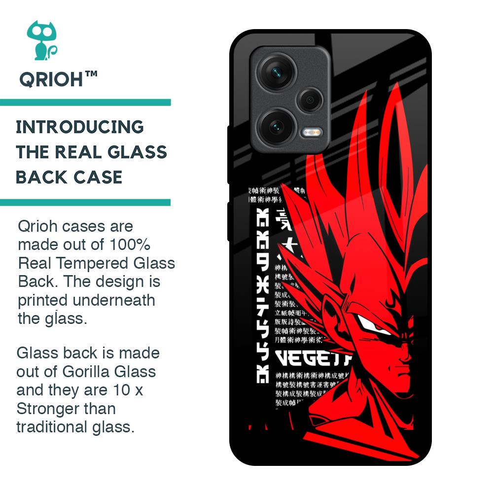 Red Vegeta Glass Case for Redmi Note 12 5G