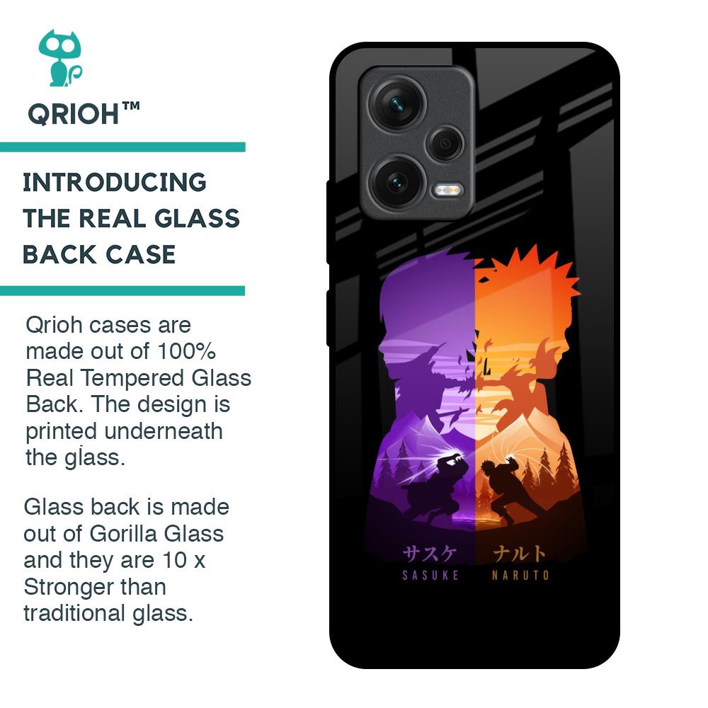 Minimalist Anime Glass Case for Redmi Note 12 5G