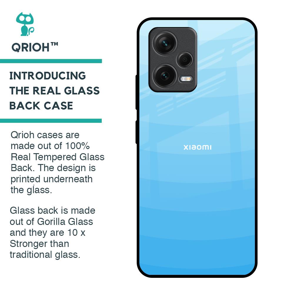 Wavy Blue Pattern Glass Case for Redmi Note 12 5G