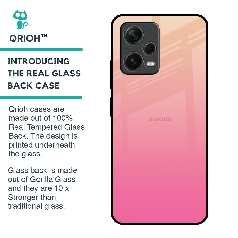 Pastel Pink Gradient Glass Case For Redmi Note 12 5G