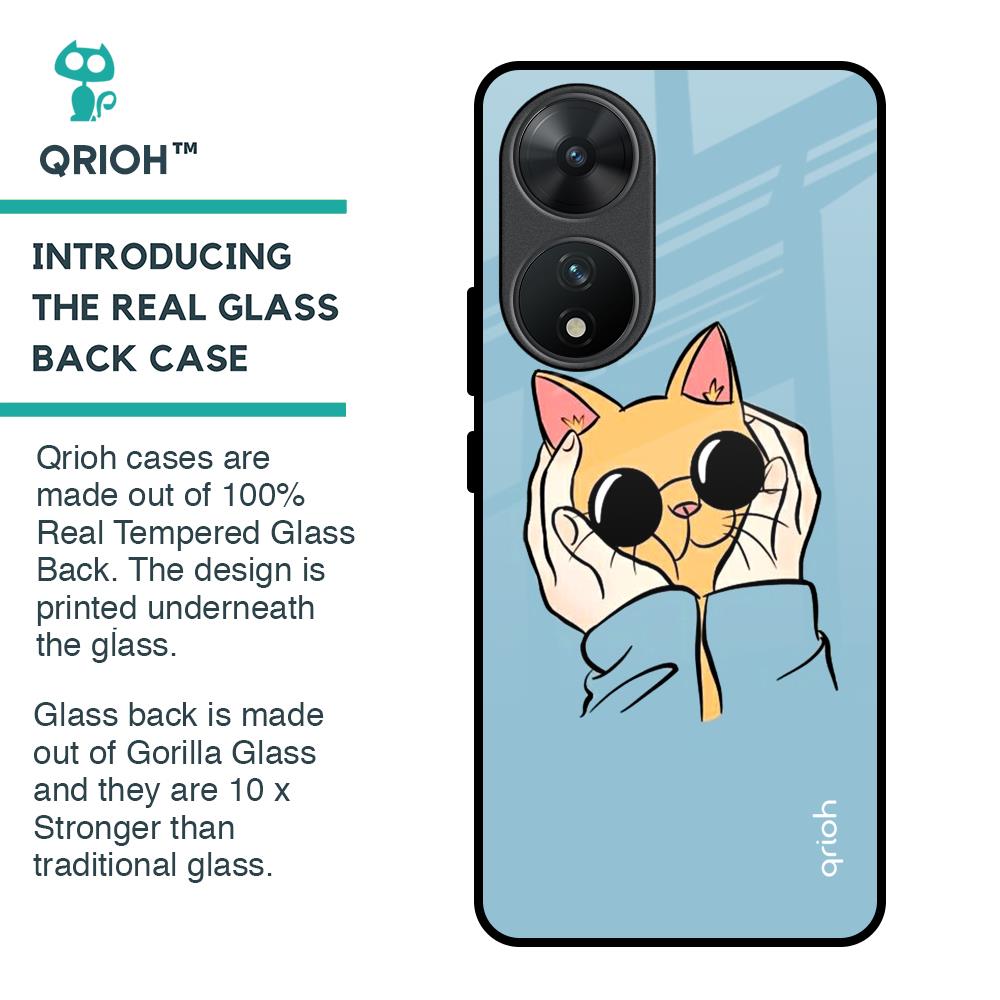 Adorable Cute Kitty Glass Case For Vivo T2 5G