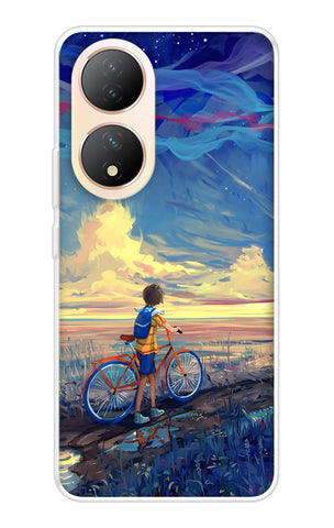 Riding Bicycle to Dreamland Vivo T2 5G Back Cover