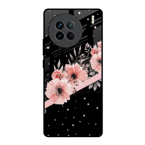 Floral Black Band Vivo X90 5G Glass Back Cover Online