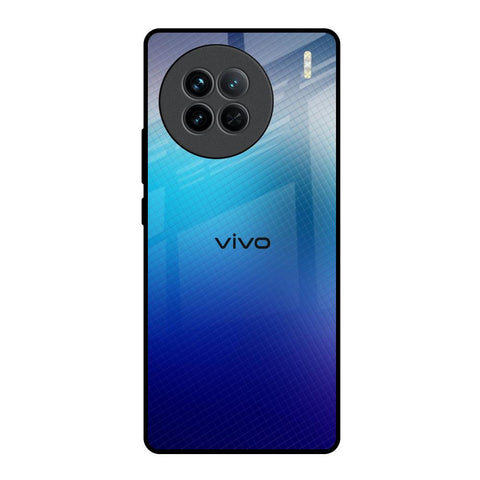 Blue Rhombus Pattern Vivo X90 5G Glass Back Cover Online