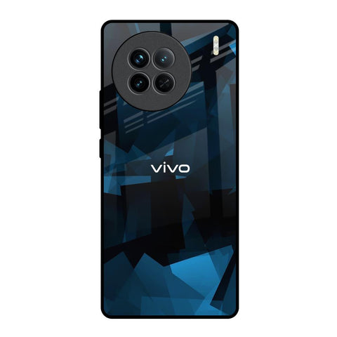 Polygonal Blue Box Vivo X90 5G Glass Back Cover Online