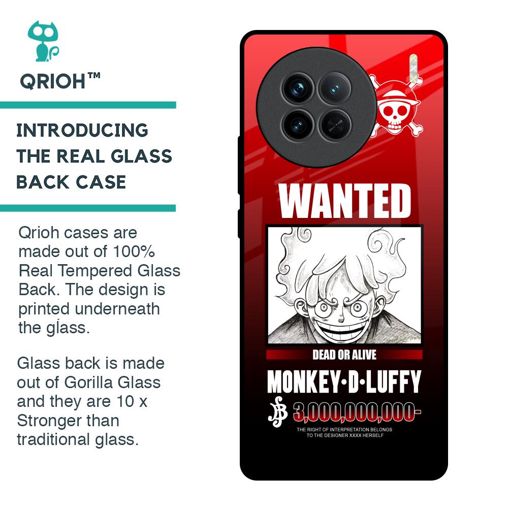 Luffy Wanted Glass Case for Vivo X90 5G