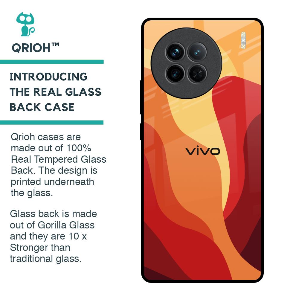 Magma Color Pattern Glass Case for Vivo X90 5G