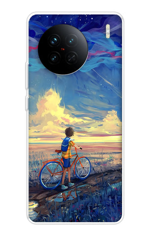 Riding Bicycle to Dreamland Vivo X90 5G Back Cover